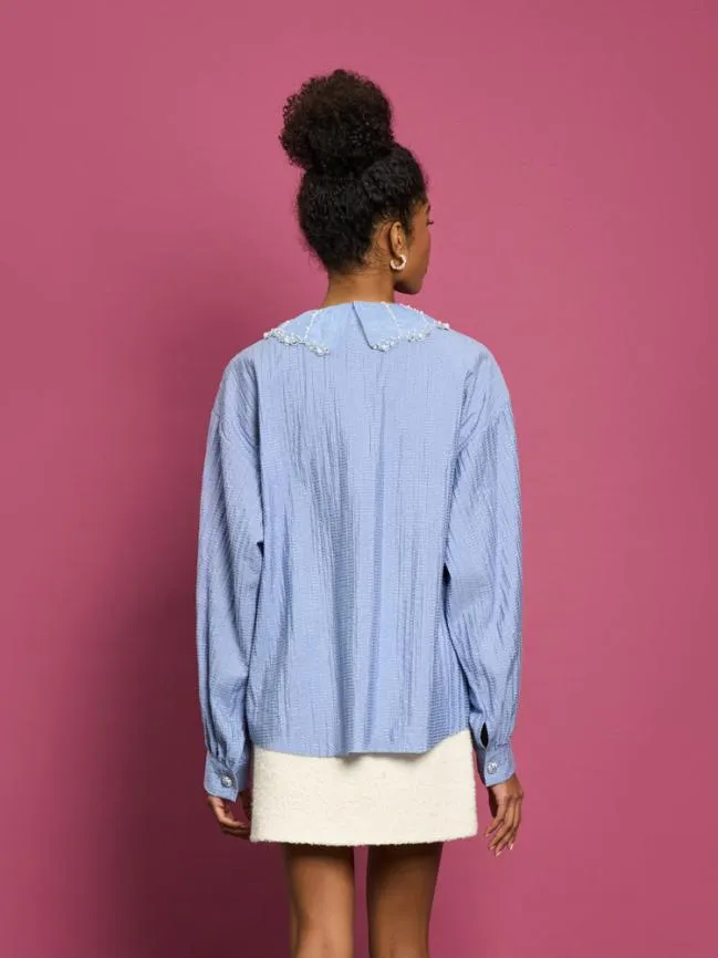 Womenswear DREAM Aqua Embellished Blouse Cornflower Blue Sister Jane