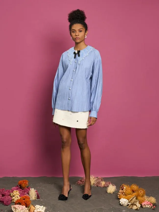 Womenswear DREAM Aqua Embellished Blouse Cornflower Blue Sister Jane