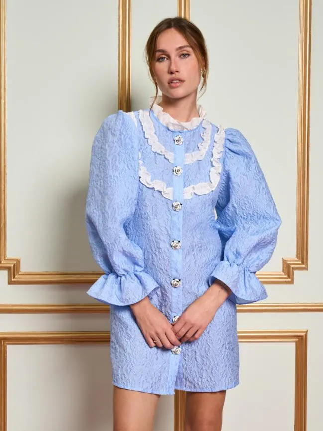 Womenswear DREAM Sabine Ruffle Mini Dress Cornflower Blue Sister Jane