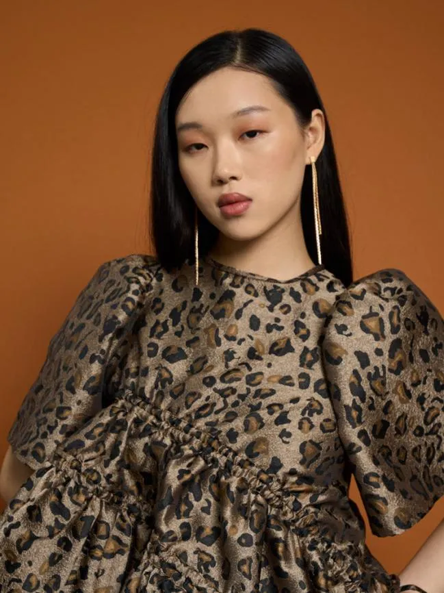 Womenswear Ghospell Mabel Leopard Ruched Top Leopard Sister Jane Womenswear Ghospell Mabel Leopard Ruched Top Leopard Sister Jane