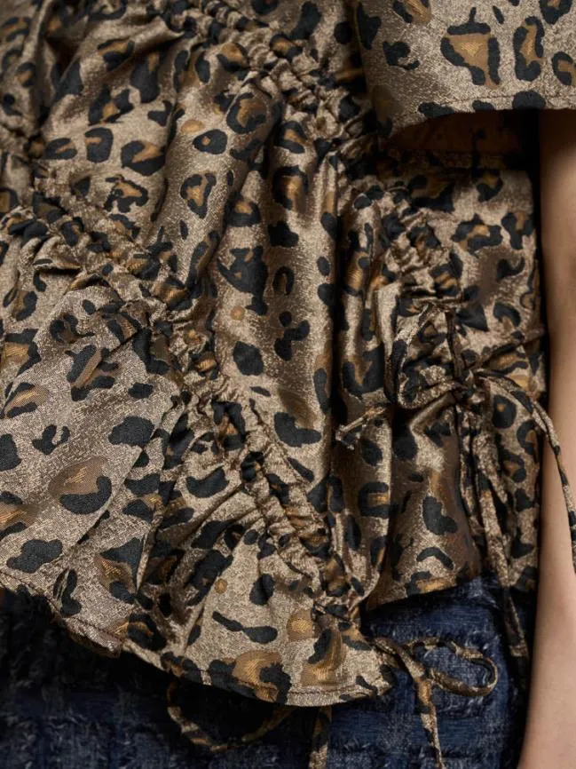 Womenswear Ghospell Mabel Leopard Ruched Top Leopard Sister Jane Womenswear Ghospell Mabel Leopard Ruched Top Leopard Sister Jane