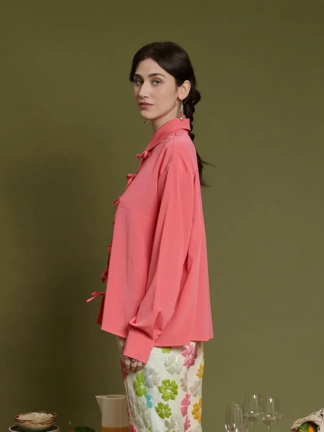 Womenswear Ghospell Margot Bows Shirt Brink Pink Sister Jane