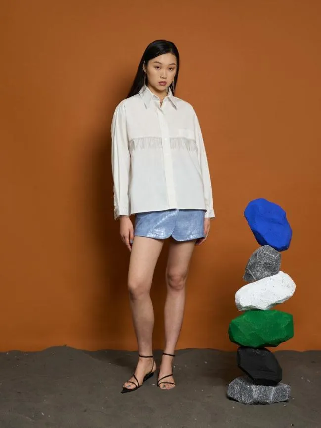 Womenswear Ghospell Nira Fringe Shirt White Sister Jane