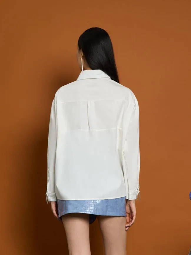 Womenswear Ghospell Nira Fringe Shirt White Sister Jane