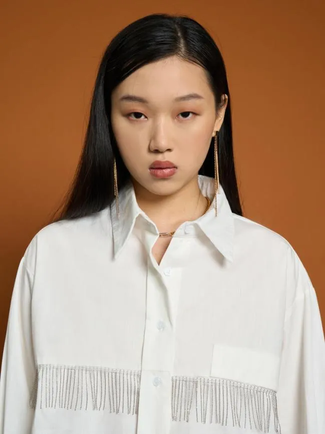Womenswear Ghospell Nira Fringe Shirt White Sister Jane