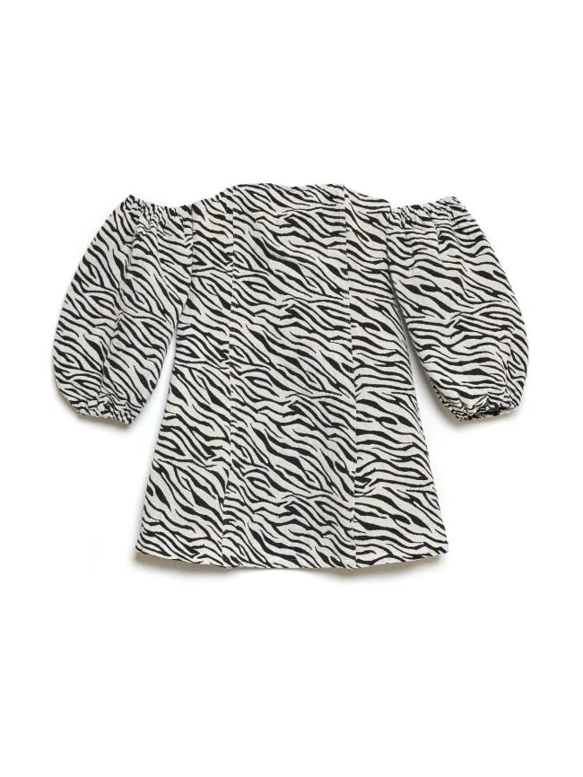 Womenswear Ghospell Stevie Zebra Bandeau Dress Cream Sister Jane Womenswear Ghospell Stevie Zebra Bandeau Dress Cream Sister Jane
