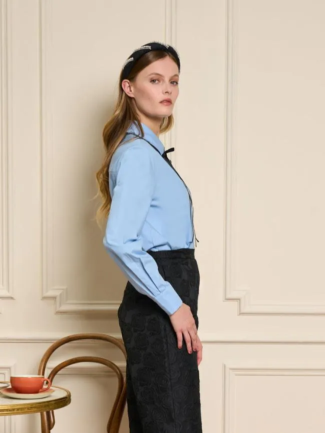 Womenswear Glace Tulle Bow Shirt Baby Blue Sister Jane