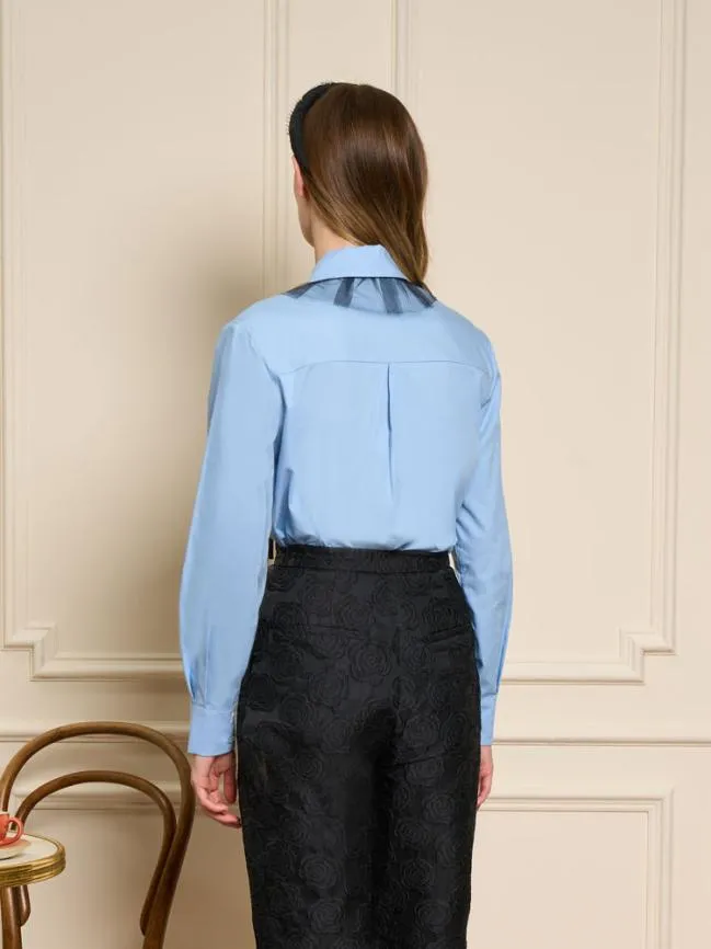 Womenswear Glace Tulle Bow Shirt Baby Blue Sister Jane