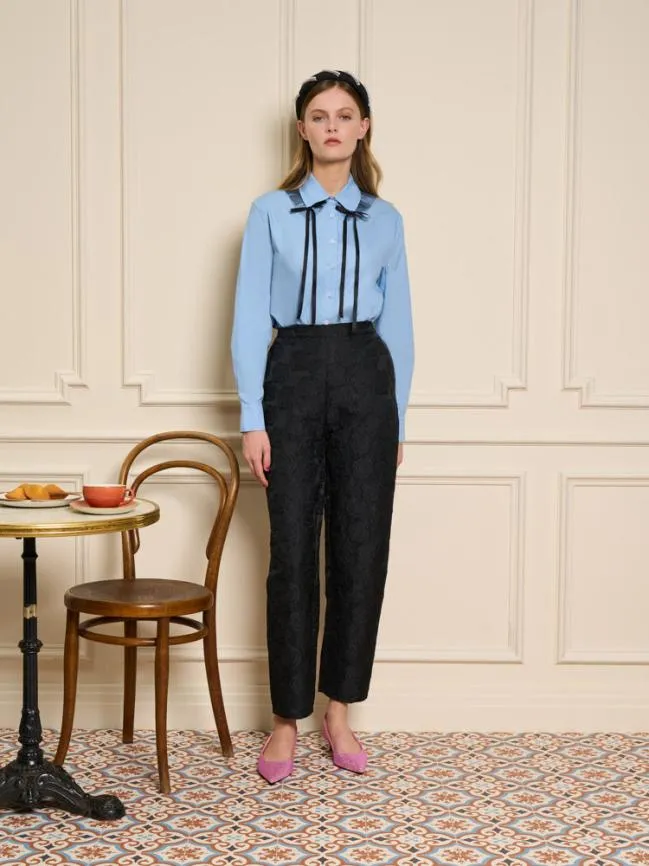 Womenswear Glace Tulle Bow Shirt Baby Blue Sister Jane