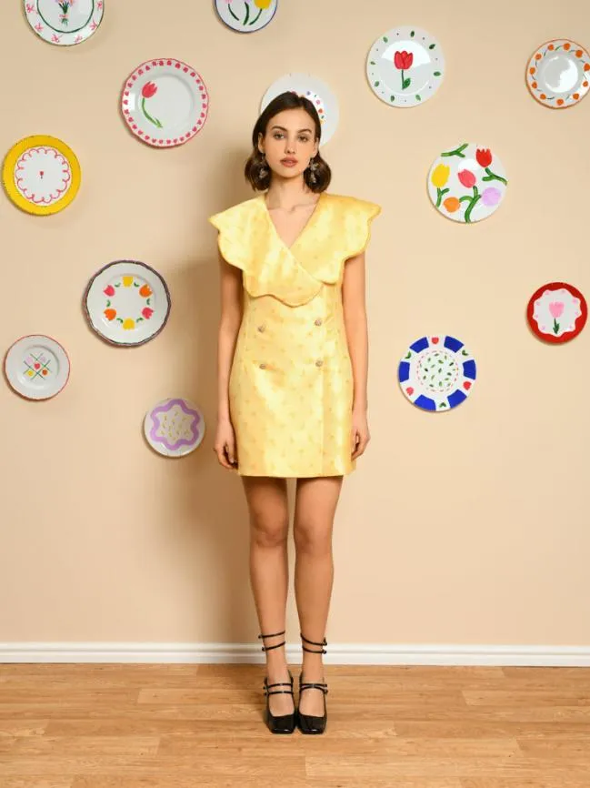 Womenswear Golden Heart Jacquard Dress Pastel Pink Sister Jane