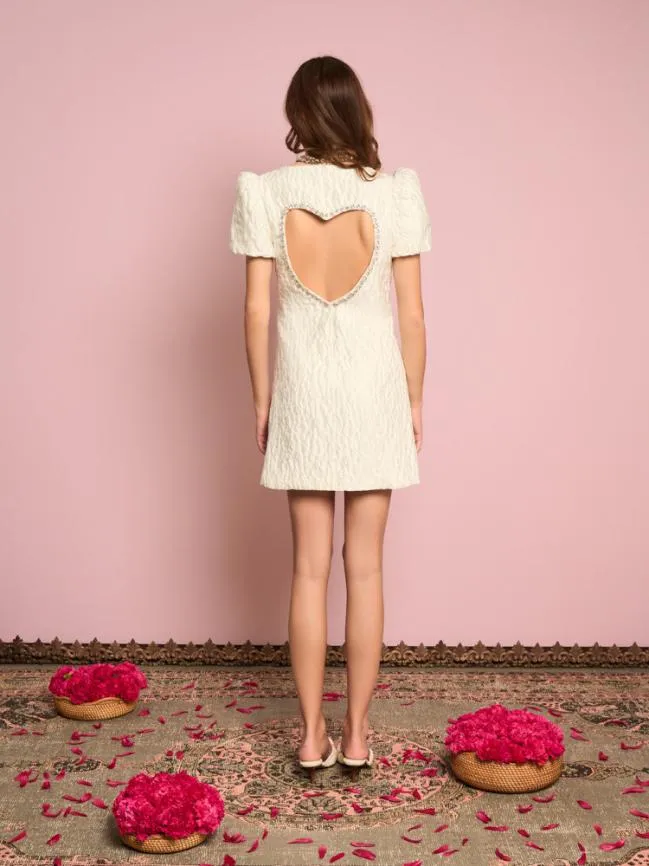 Womenswear Horizon Jacquard Heart Back Dress Pearled White Sister Jane Womenswear Horizon Jacquard Heart Back Dress Pearled White Sister Jane