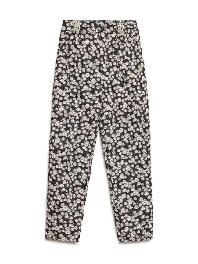 Womenswear Pearl Marina Jacquard Trousers Black Daisy Sister Jane Womenswear Pearl Marina Jacquard Trousers Black Daisy Sister Jane