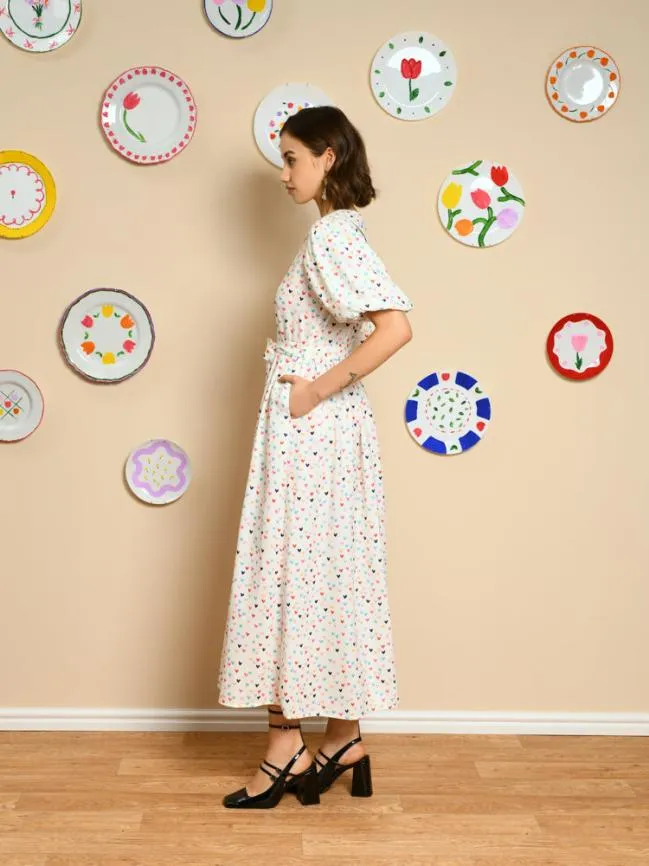 Womenswear Rainbow Hearts Midi Dress Snow White Sister Jane Womenswear Rainbow Hearts Midi Dress Snow White Sister Jane