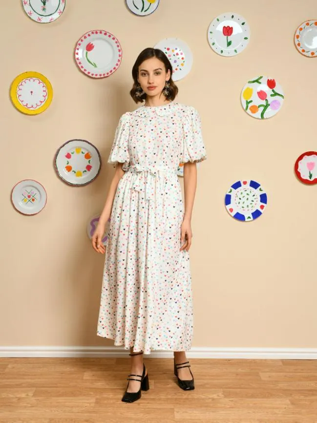 Womenswear Rainbow Hearts Midi Dress Snow White Sister Jane Womenswear Rainbow Hearts Midi Dress Snow White Sister Jane