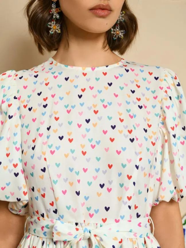 Womenswear Rainbow Hearts Midi Dress Snow White Sister Jane Womenswear Rainbow Hearts Midi Dress Snow White Sister Jane