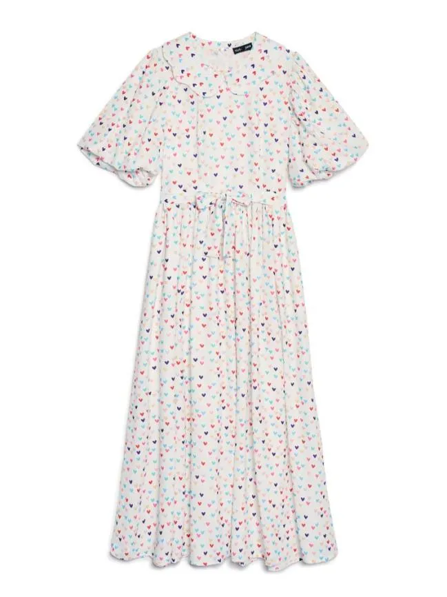 Womenswear Rainbow Hearts Midi Dress Snow White Sister Jane Womenswear Rainbow Hearts Midi Dress Snow White Sister Jane