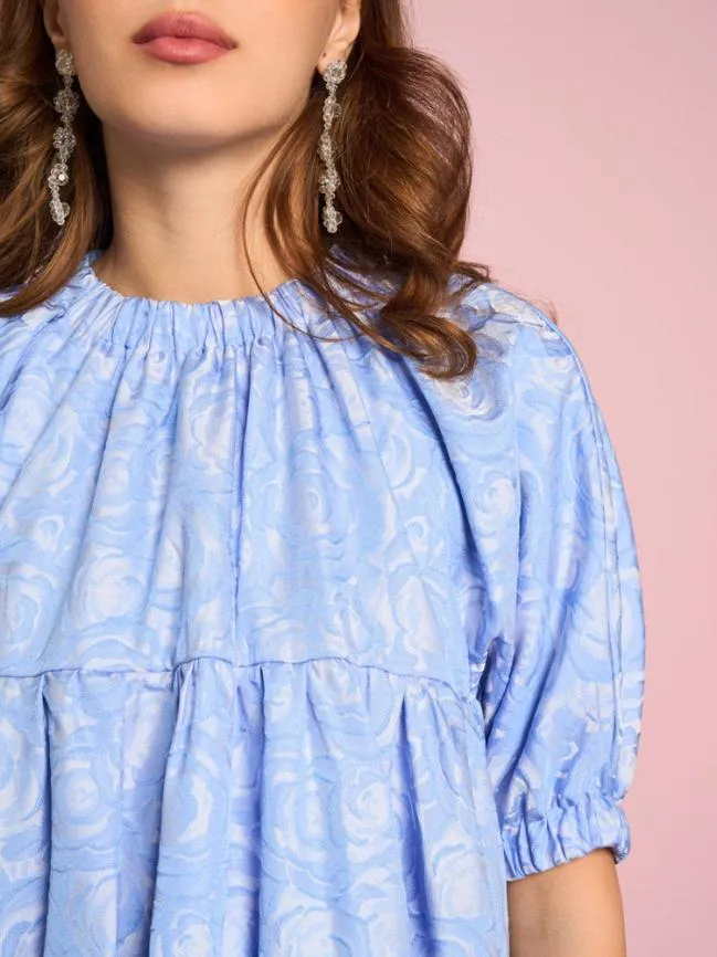 Womenswear Sapphire Rose Jacquard Mini Dress Teapot Blue Sister Jane