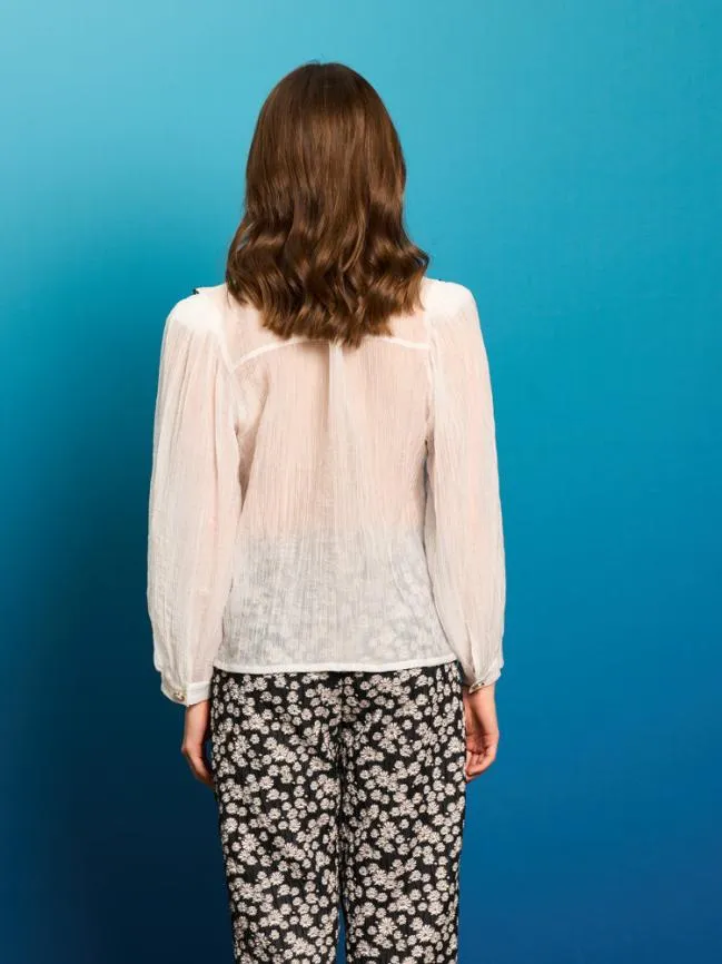 Womenswear Shell Fan Blouse White Sister Jane Womenswear Shell Fan Blouse White Sister Jane