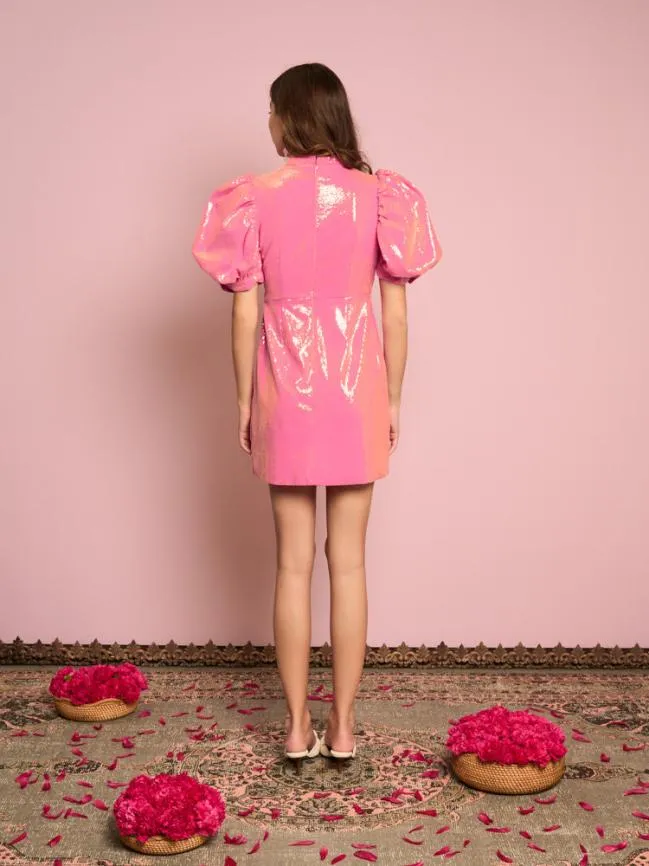 Womenswear Sunset Sequin Bow Dress Flamingo Pink Sister Jane Womenswear Sunset Sequin Bow Dress Flamingo Pink Sister Jane
