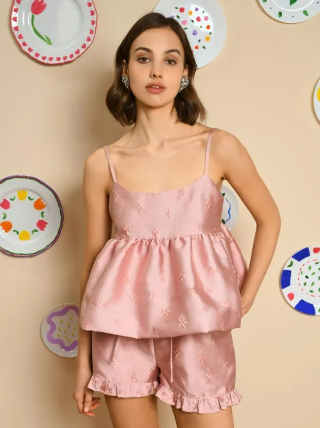 Womenswear Tulip Jacquard Cami Top Pastel Pink Sister Jane