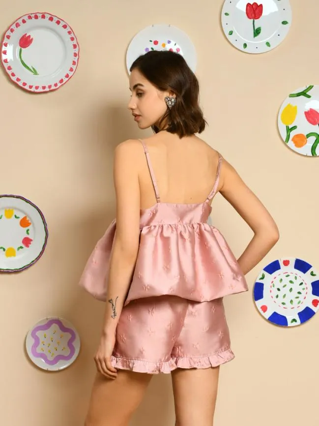 Womenswear Tulip Jacquard Cami Top Pastel Pink Sister Jane Womenswear Tulip Jacquard Cami Top Pastel Pink Sister Jane