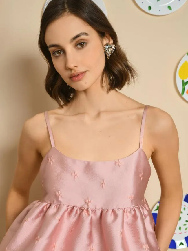 Womenswear Tulip Jacquard Cami Top Pastel Pink Sister Jane Womenswear Tulip Jacquard Cami Top Pastel Pink Sister Jane