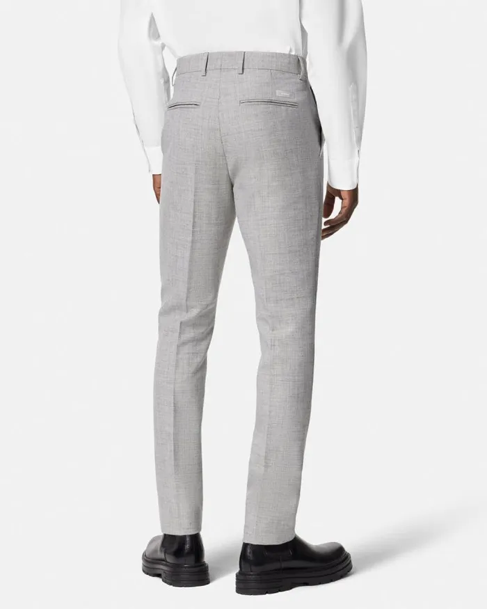 WoolBlend Formal Pants Gray Men Versace Blazers and Suits