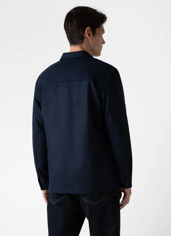 Wool Twin Pocket Jacket Light Navy Melange Men SUNSPEL Jackets and Coats