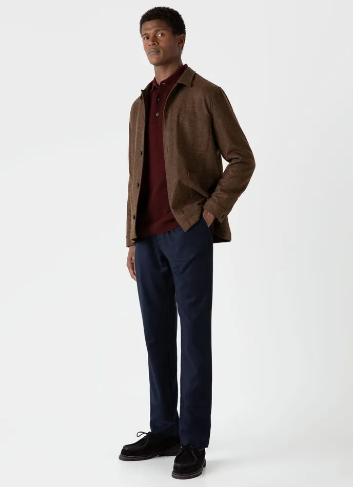 Wool Twin Pocket Jacket Mid Brown Melange Men SUNSPEL Jackets and Coats