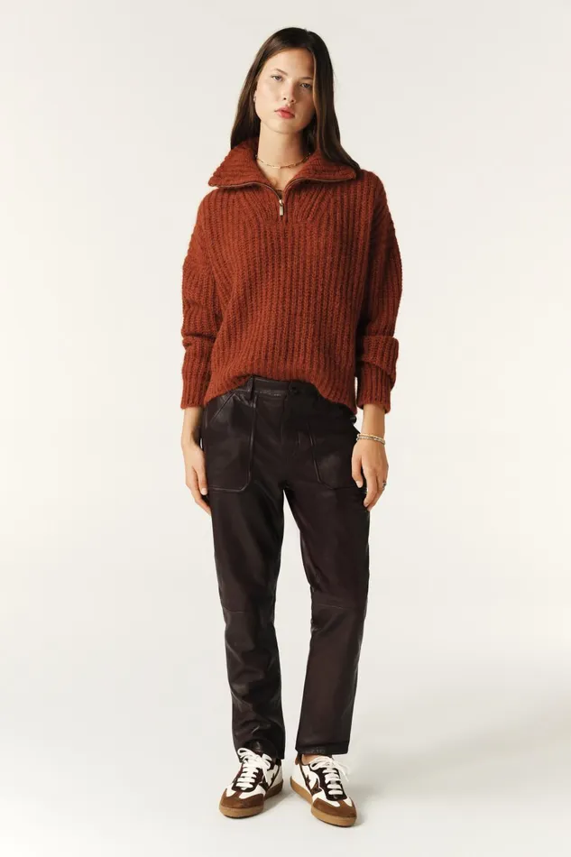 Worker Style Pants Kelly Purple Women Baandsh Pants and Jeans