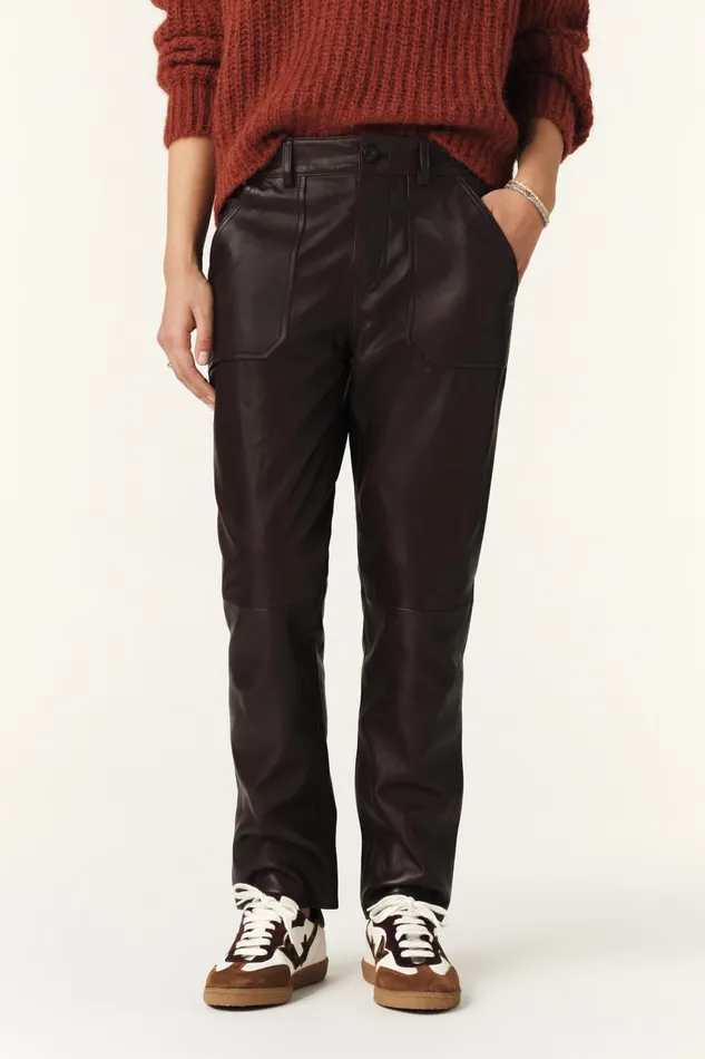 Worker Style Pants Kelly Purple Women Baandsh Pants and Jeans