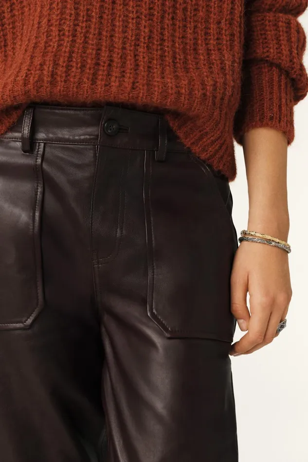 Worker Style Pants Kelly Purple Women Baandsh Pants and Jeans