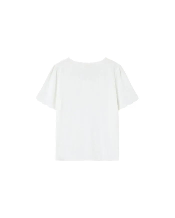 WOVEN TOP ECRU MAGIQUE Shop Grace and Mila ShortSleeves Tshirts