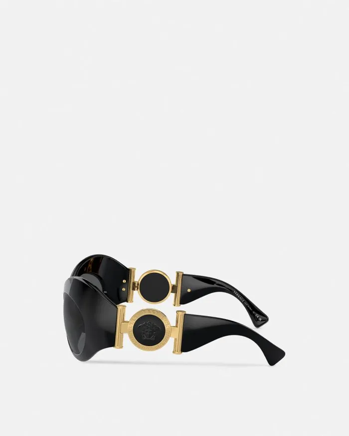 Wrap Sunglasses Blackgold Women Versace Sunglasses