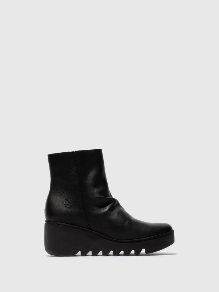 Zip Up Ankle Boots BAAN538FLY BLACK Women Fly London Ankle Boots