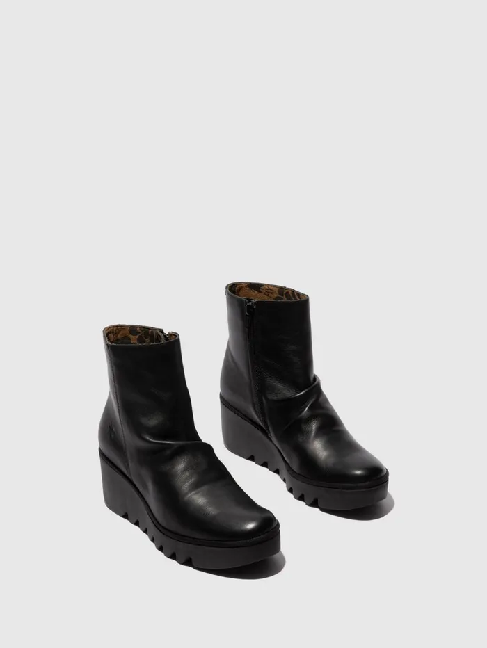 Zip Up Ankle Boots BAAN538FLY BLACK Women Fly London Ankle Boots