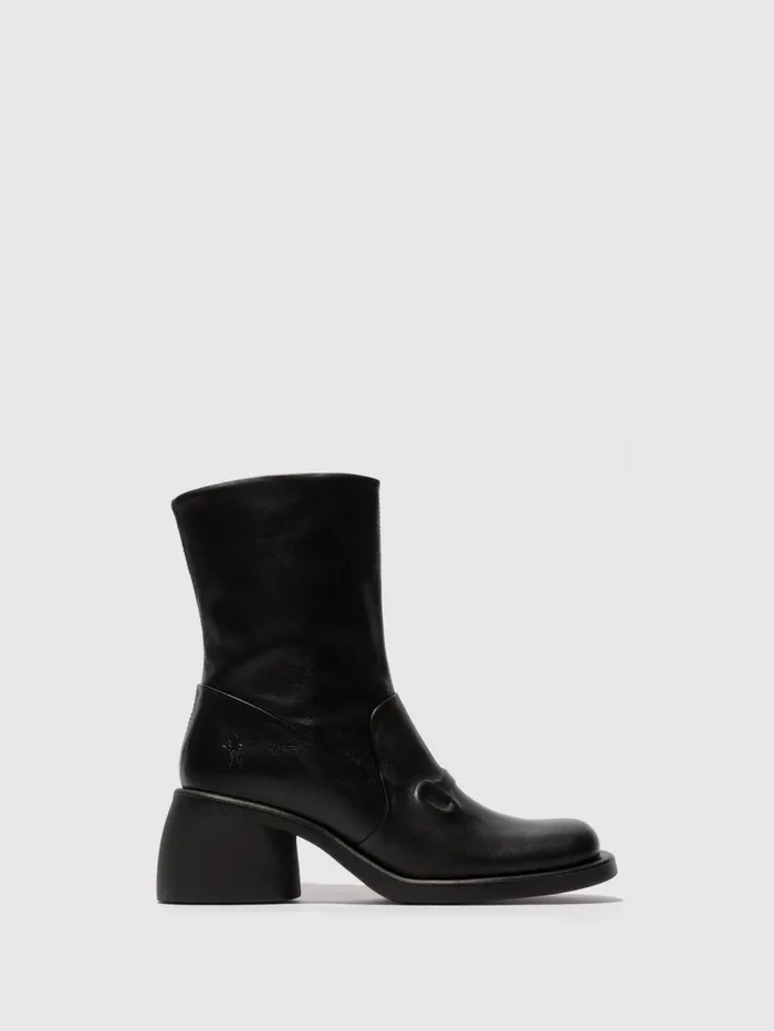 Zip Up Ankle Boots HAXI138FLY BLACK Women Fly London Ankle Boots