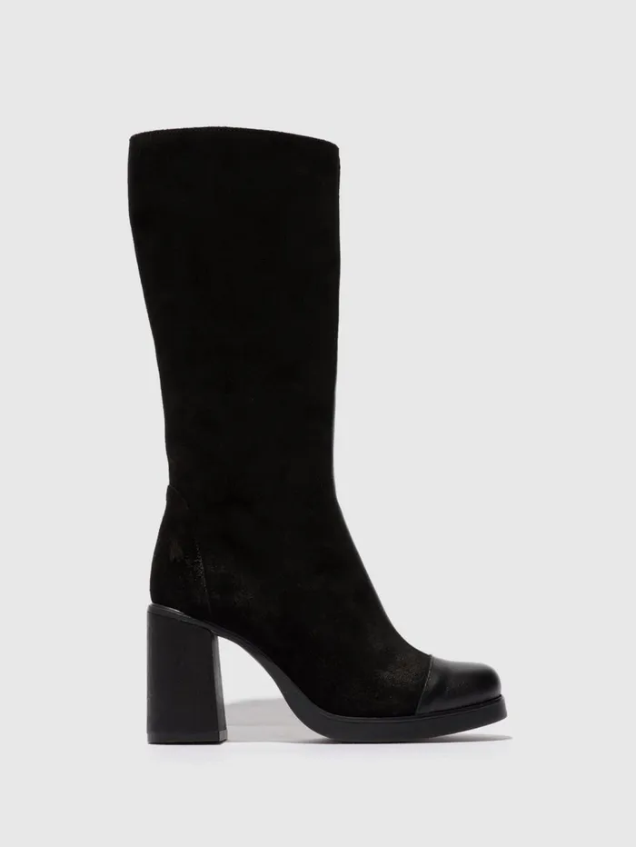 Zip Up Boots SUSI022FLY DUBLINOIL SUEDE BLACK Women Fly London Boots