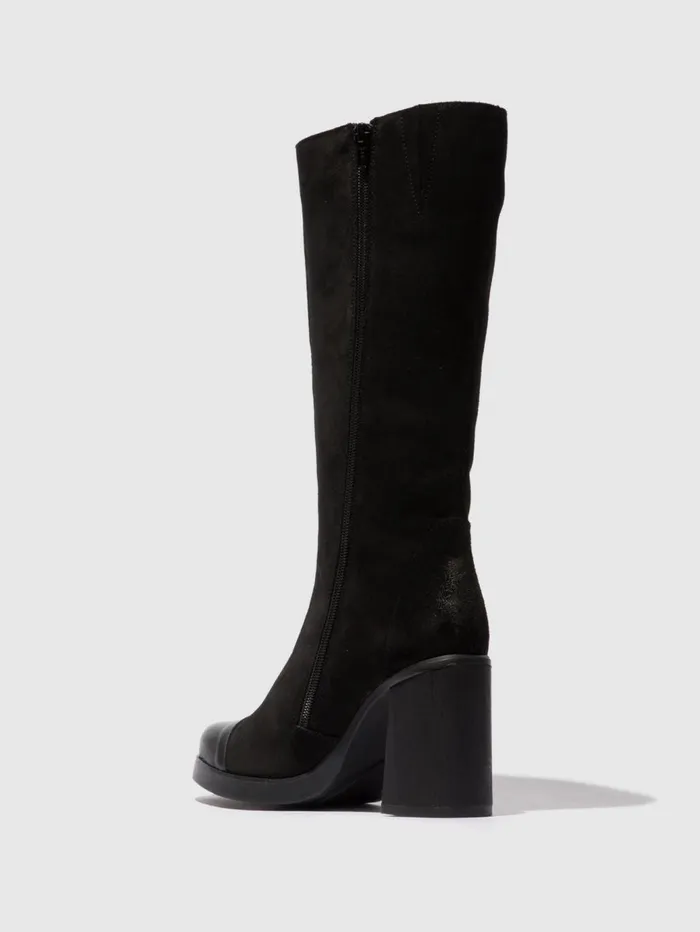 Zip Up Boots SUSI022FLY DUBLINOIL SUEDE BLACK Women Fly London Boots