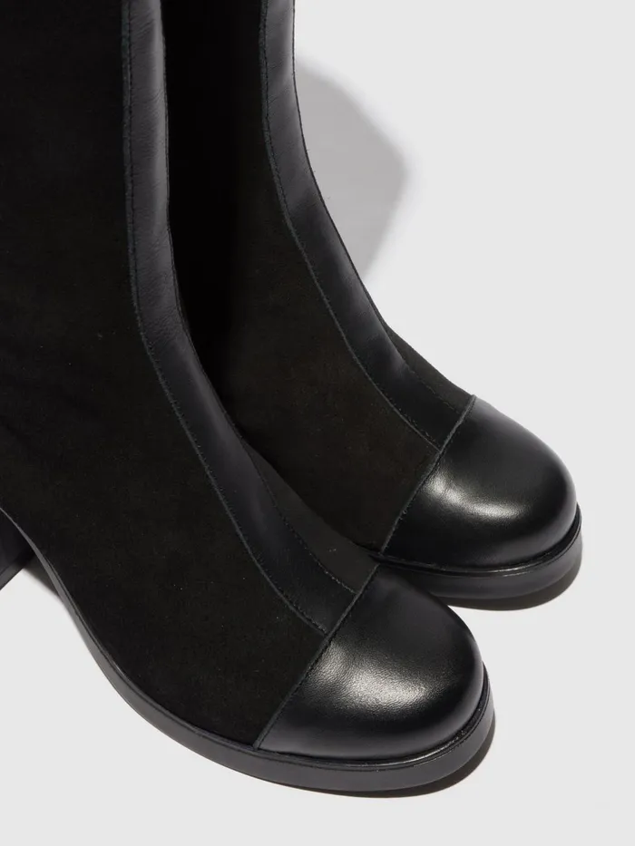 Zip Up Boots SUSI022FLY DUBLINOIL SUEDE BLACK Women Fly London Boots